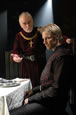 Keith Baxter as King Henry and Christopher Kelly as Prince Hal in The Shakespeare Theatre's production of William Shakespeare's "Henry IV, Part 1," directed by Bill Alexander. Photo by Richard Termine.