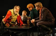 Ted van Griethuysen as Falstaff, Timothy Sekk as Francis, Caleb Mayo as Edward Poins and Christopher Kelly as Prince Hal in The Shakespeare Theatre's production of William Shakespeare's "Henry IV, Part 1," directed by Bill Alexander. Photo by Richard Termine.