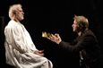 Keith Baxter as King Henry and Christopher Kelly as Prince Hal in The Shakespeare Theatre's production of William Shakespeare's "Henry IV, Part 1," directed by Bill Alexander. Photo by Richard Termine.